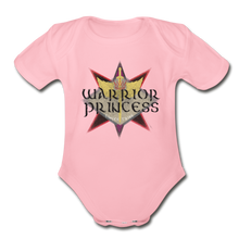 Load image into Gallery viewer, Warrior Princess - Organic Short Sleeve Baby Bodysuit - light pink