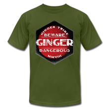Load image into Gallery viewer, Ginger Dangerous - Red - Unisex Jersey T-Shirt - olive