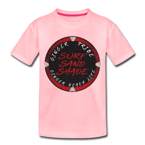Surf, Sand, Shade - Toddler Premium T-Shirt - pink