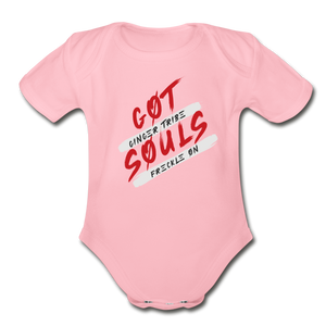 Got Souls - Organic Short Sleeve Baby Bodysuit - light pink