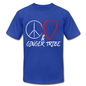 Peace, Love, and Ginger Tribe - Short Sleeve T-Shirt - royal blue