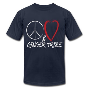 Peace, Love, and Ginger Tribe - Short Sleeve T-Shirt - navy