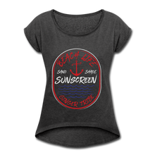 Load image into Gallery viewer, Ginger Beach Life - Women&#39;s Roll Cuff T-Shirt - heather black