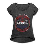 Ginger Beach Life - Women's Roll Cuff T-Shirt - heather black