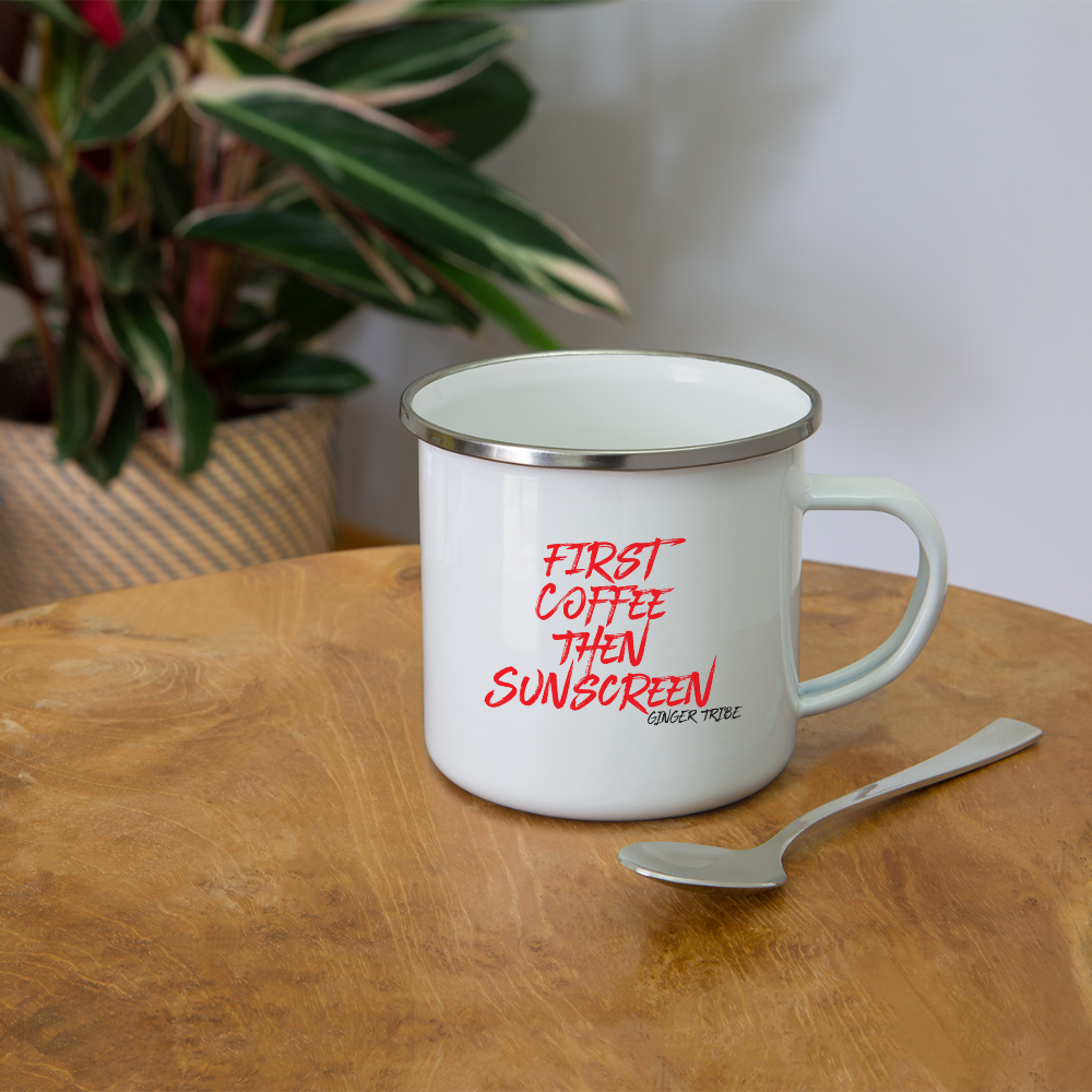First Coffee - Camper Mug - white