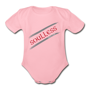 Soulless - Organic Short Sleeve Baby Bodysuit - light pink