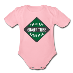 Souls Are Overrated - Organic Short Sleeve Baby Bodysuit - light pink