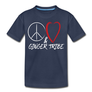 Peace and Love - Toddler Premium T-Shirt - navy