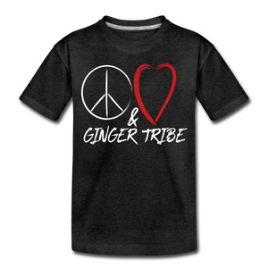 Peace and Love - Toddler Premium T-Shirt - charcoal gray
