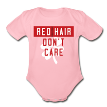 Load image into Gallery viewer, Don&#39;t Care - Organic Short Sleeve Baby Bodysuit - light pink
