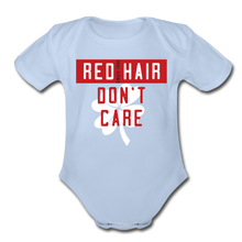 Load image into Gallery viewer, Don&#39;t Care - Organic Short Sleeve Baby Bodysuit - sky