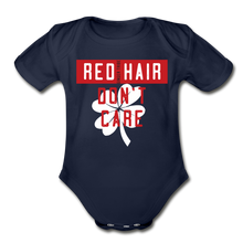 Load image into Gallery viewer, Don&#39;t Care - Organic Short Sleeve Baby Bodysuit - dark navy