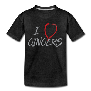 I Love Gingers - Toddler Premium T-Shirt - charcoal gray