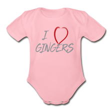 Load image into Gallery viewer, I Love Gingers - Organic Short Sleeve Baby Bodysuit - light pink