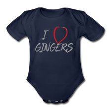 Load image into Gallery viewer, I Love Gingers - Organic Short Sleeve Baby Bodysuit - dark navy
