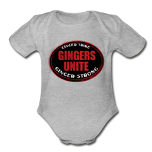 Load image into Gallery viewer, Gingers Unite - Organic Short Sleeve Baby Bodysuit - heather gray