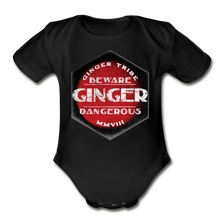 Load image into Gallery viewer, Ginger Dangerous - Organic Short Sleeve Baby Bodysuit - black