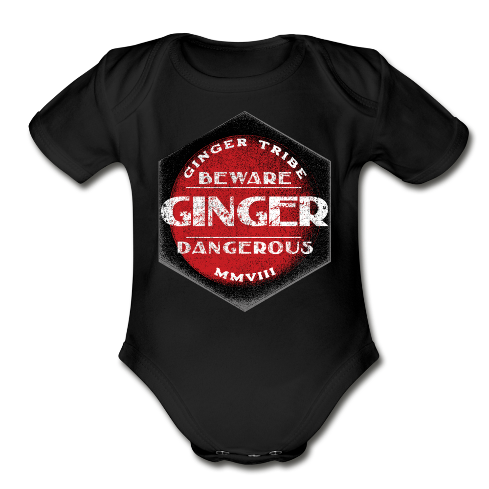 Ginger Dangerous - Organic Short Sleeve Baby Bodysuit - black