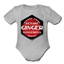 Load image into Gallery viewer, Ginger Dangerous - Organic Short Sleeve Baby Bodysuit - heather gray