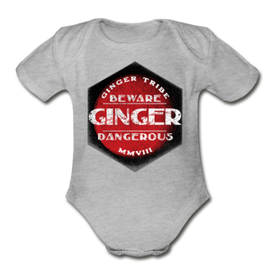 Ginger Dangerous - Organic Short Sleeve Baby Bodysuit - heather gray