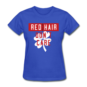 Redhair Don't Care - Women's T-Shirt - royal blue