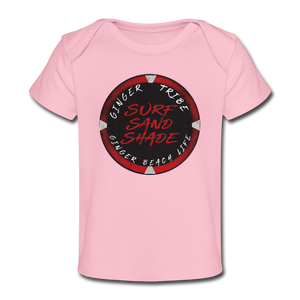 Surf, Sand, Shade - Organic Baby T-Shirt - light pink