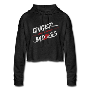 Ginger Bad*ss - Kiss- Women's Cropped Hoodie - deep heather