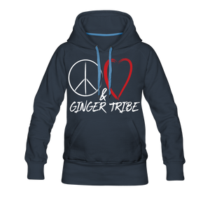 Peace, Love, and Ginger Tribe Women’s Premium Hoodie - navy
