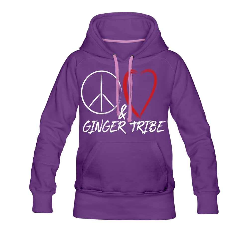 Peace, Love, and Ginger Tribe Women’s Premium Hoodie - purple