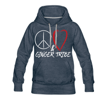 Load image into Gallery viewer, Peace, Love, and Ginger Tribe Women’s Premium Hoodie - heather denim
