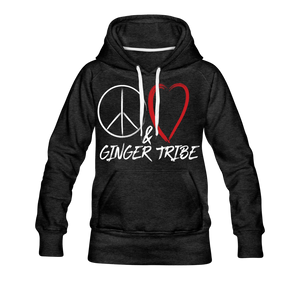 Peace, Love, and Ginger Tribe Women’s Premium Hoodie - charcoal gray