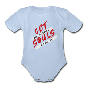 Got Souls - Organic Short Sleeve Baby Bodysuit - sky