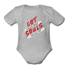 Load image into Gallery viewer, Got Souls - Organic Short Sleeve Baby Bodysuit - heather gray